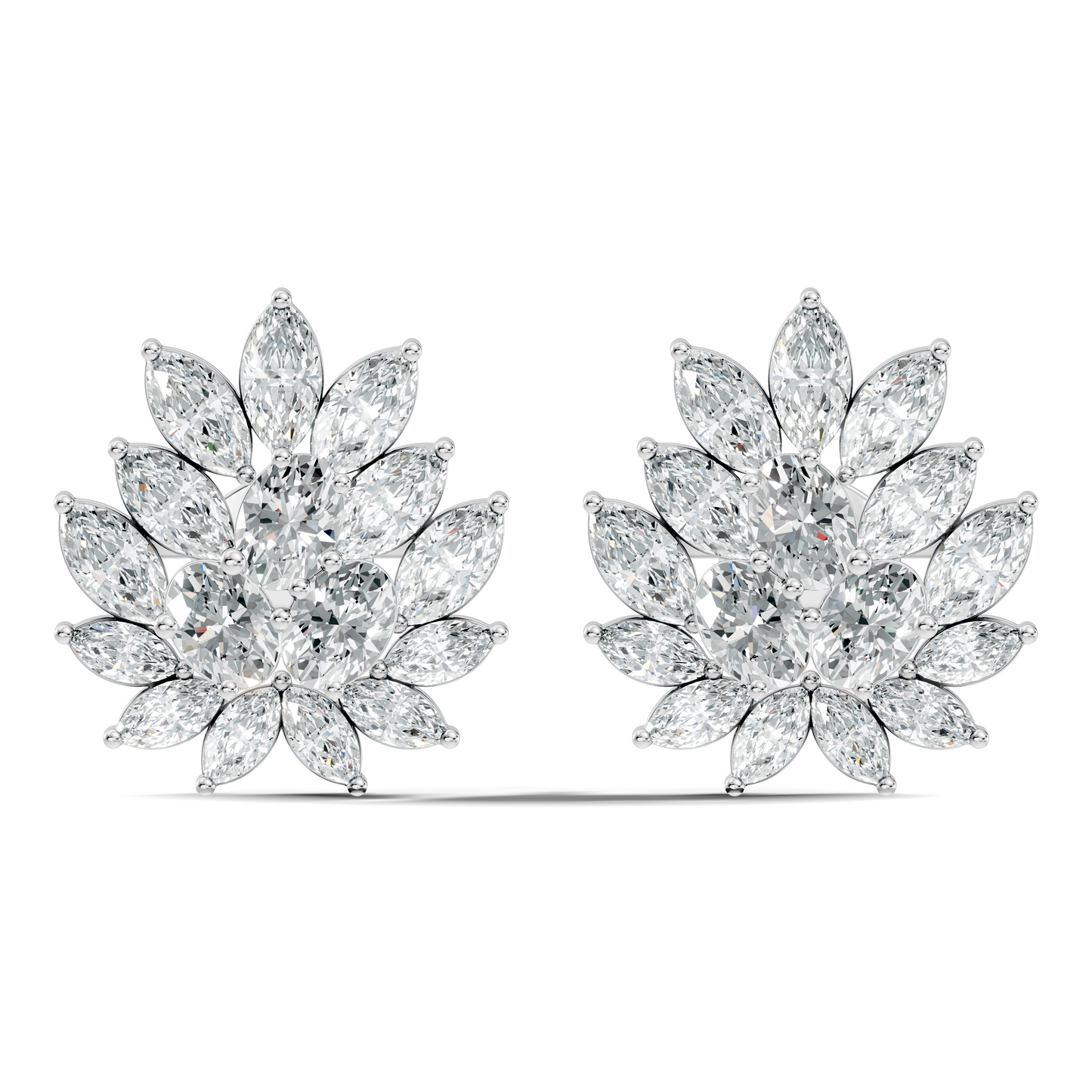 2.72 Ct Lab Grown and Natural Diamond Marquise & Oval Shape Diamond Dazzling Daily Wear Diamond Earrings
