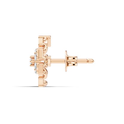 10k Solid Gold Round Shape Diamond Stunning Elegance Vintage Type  Studs Diamond Earrings