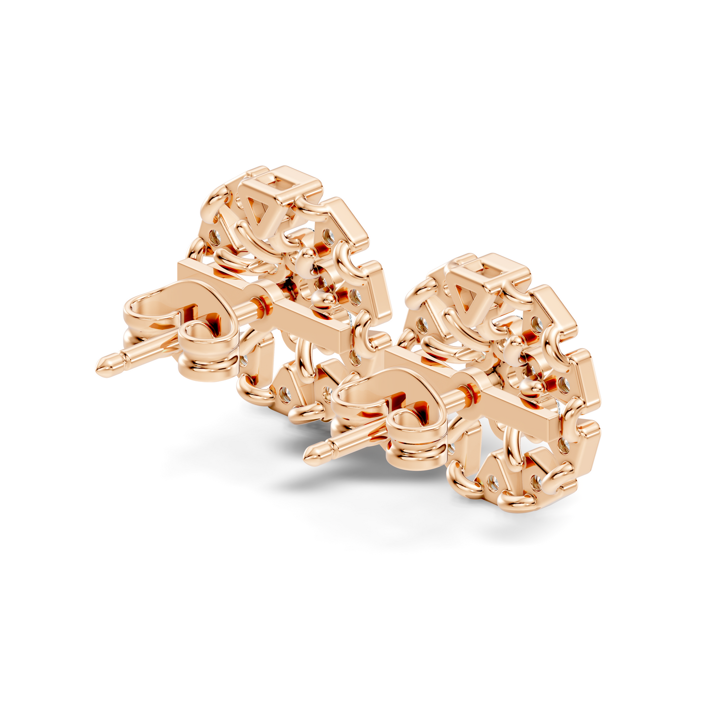 10k Solid Gold Round Shape Diamond Stunning Elegance Vintage Type  Studs Diamond Earrings