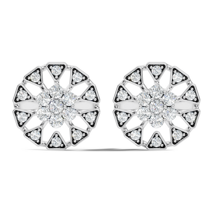 10k Solid Gold Round Shape Diamond Stunning Elegance Vintage Type  Studs Diamond Earrings