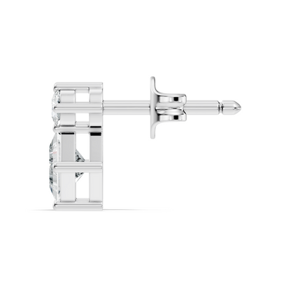 Princess & Round Shape Natural And Lab Grown Diamond 14k Solid Gold Classic Studs Diamond Earrings