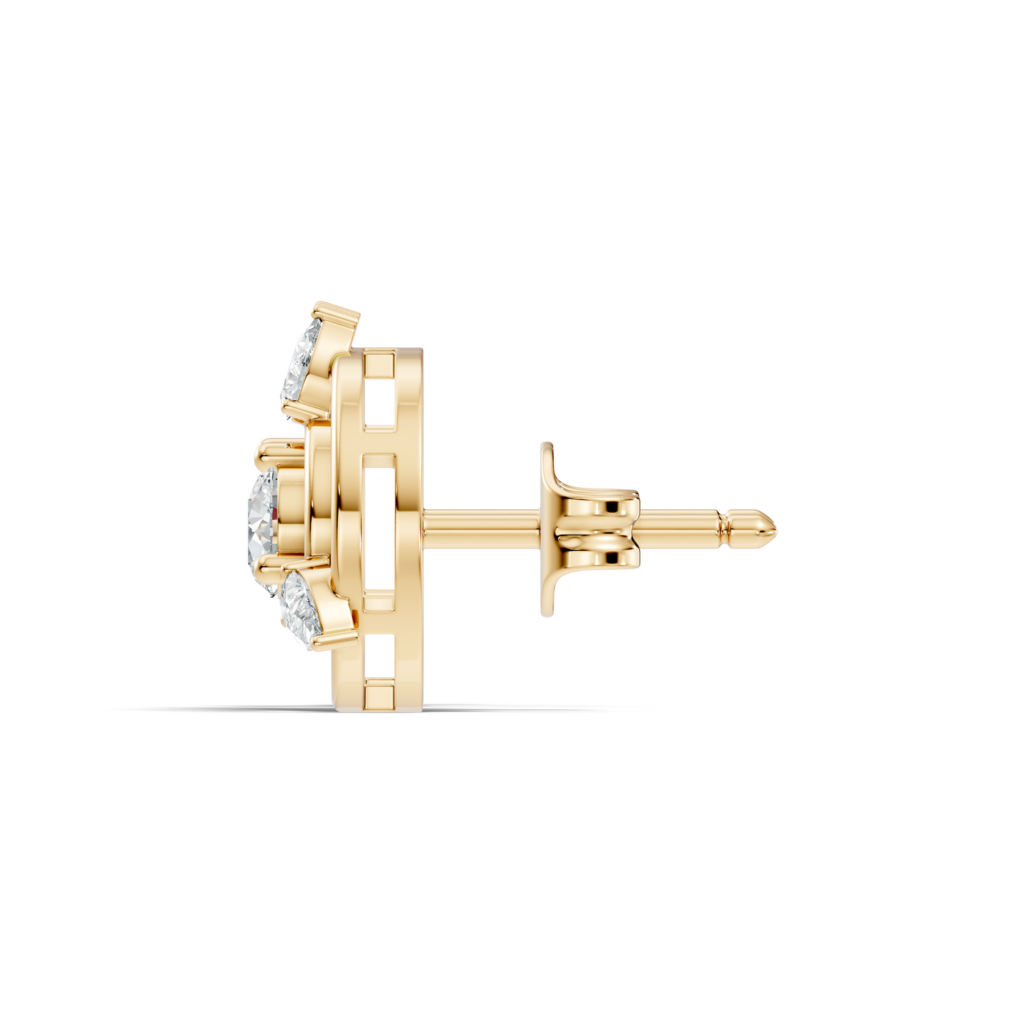 Pear & Round Shape Natural & Lab Grown Diamond 1.16 Ct 14k Solid Gold Classic Diamond Earrings