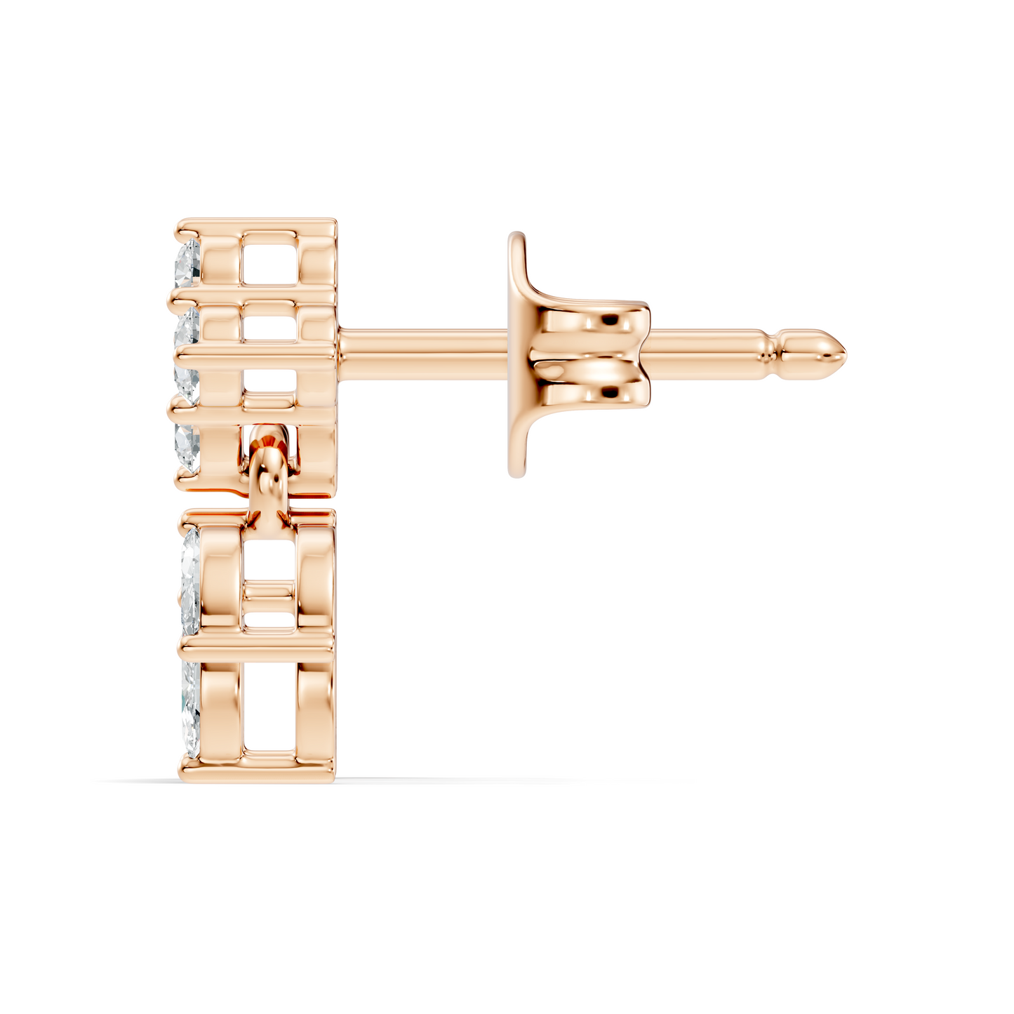 Marquise And Round Shape 10k Solid White Gold Elegance Vintage Classic Diamond Earrings For Women