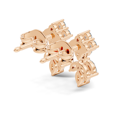 Marquise And Round Shape 10k Solid White Gold Elegance Vintage Classic Diamond Earrings For Women