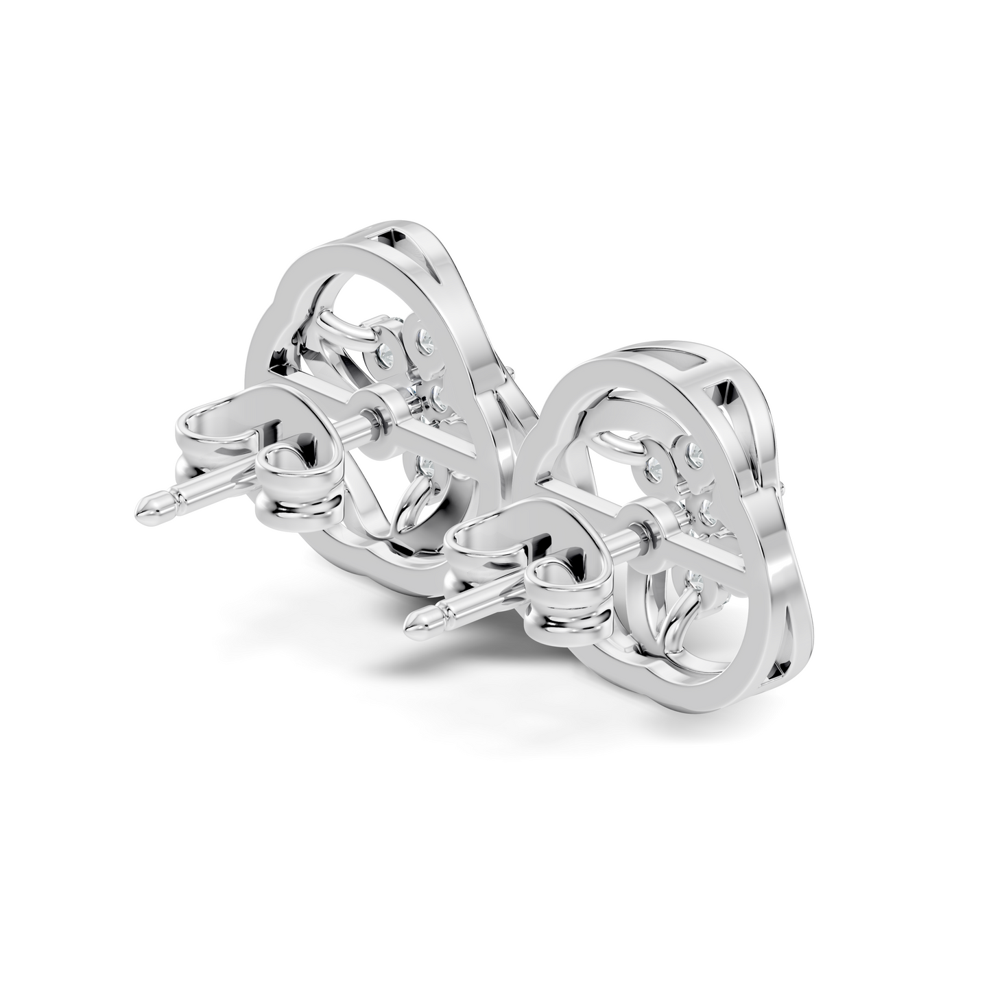 Round Shape Lab Gown & Natural Diamond Affordable Stunning Sparkling Diamond Earrings For Anniversary Gift