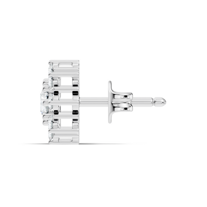 14k Solid Gold Round Shape Sparkling Shinning Elegance New Style Diamond Earrings For Women