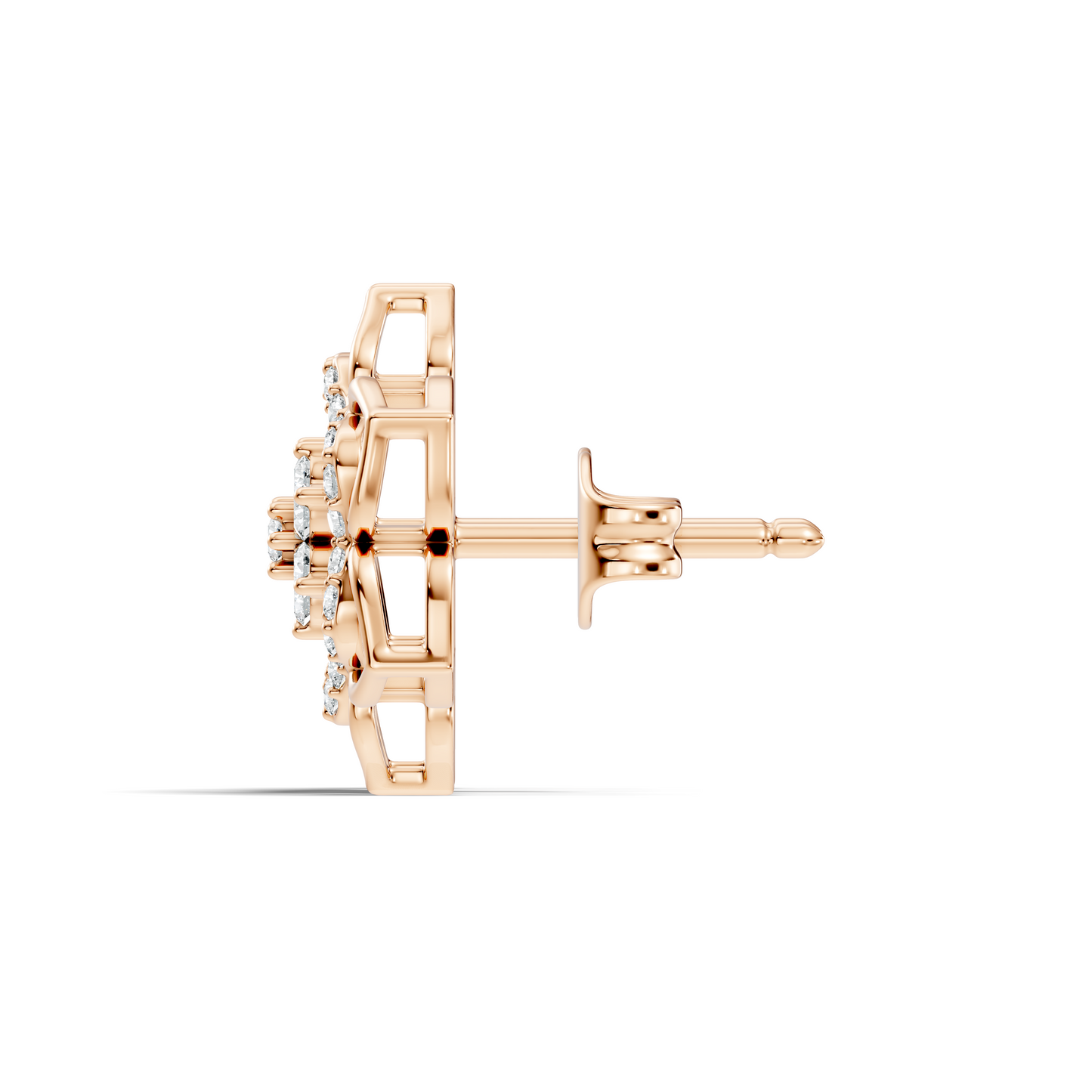 18k Solid Gold Natural & Lab Grown Round Shape Diamond New Classic Elegance Diamond Earrings For Women