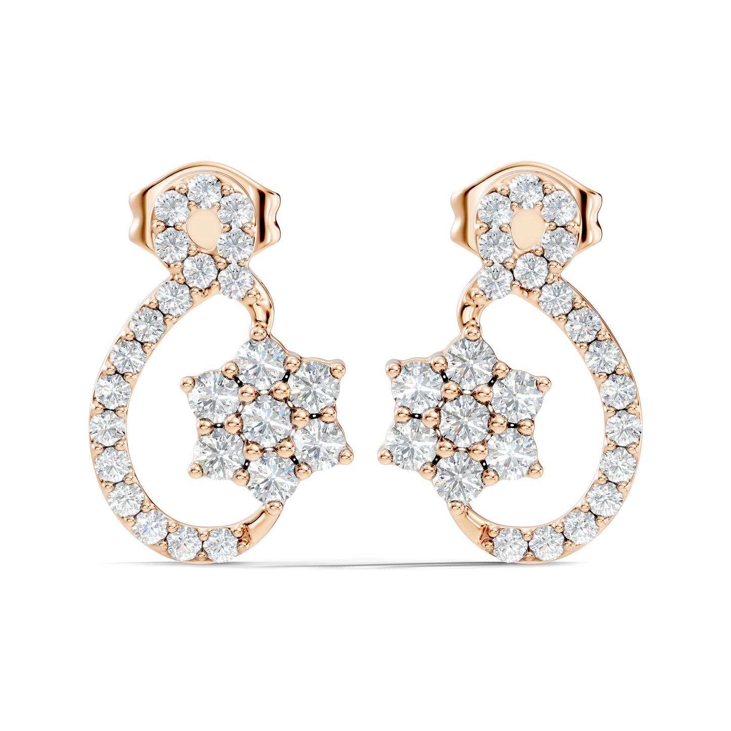 Round Shape Full Studs Natural & Lab Grown Diamond Earrings For Women Daily Wear