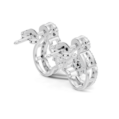 Round Shape Full Studs Natural & Lab Grown Diamond Earrings For Women Daily Wear