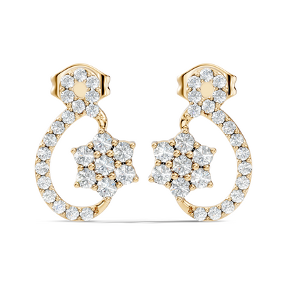 Round Shape Full Studs Natural & Lab Grown Diamond Earrings For Women Daily Wear