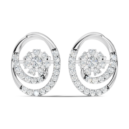 Round Shape Lab Grown- Natural Diamond New Style Elegance Vintage Diamond 14k Solid Gold Earrings For  Daily Wear