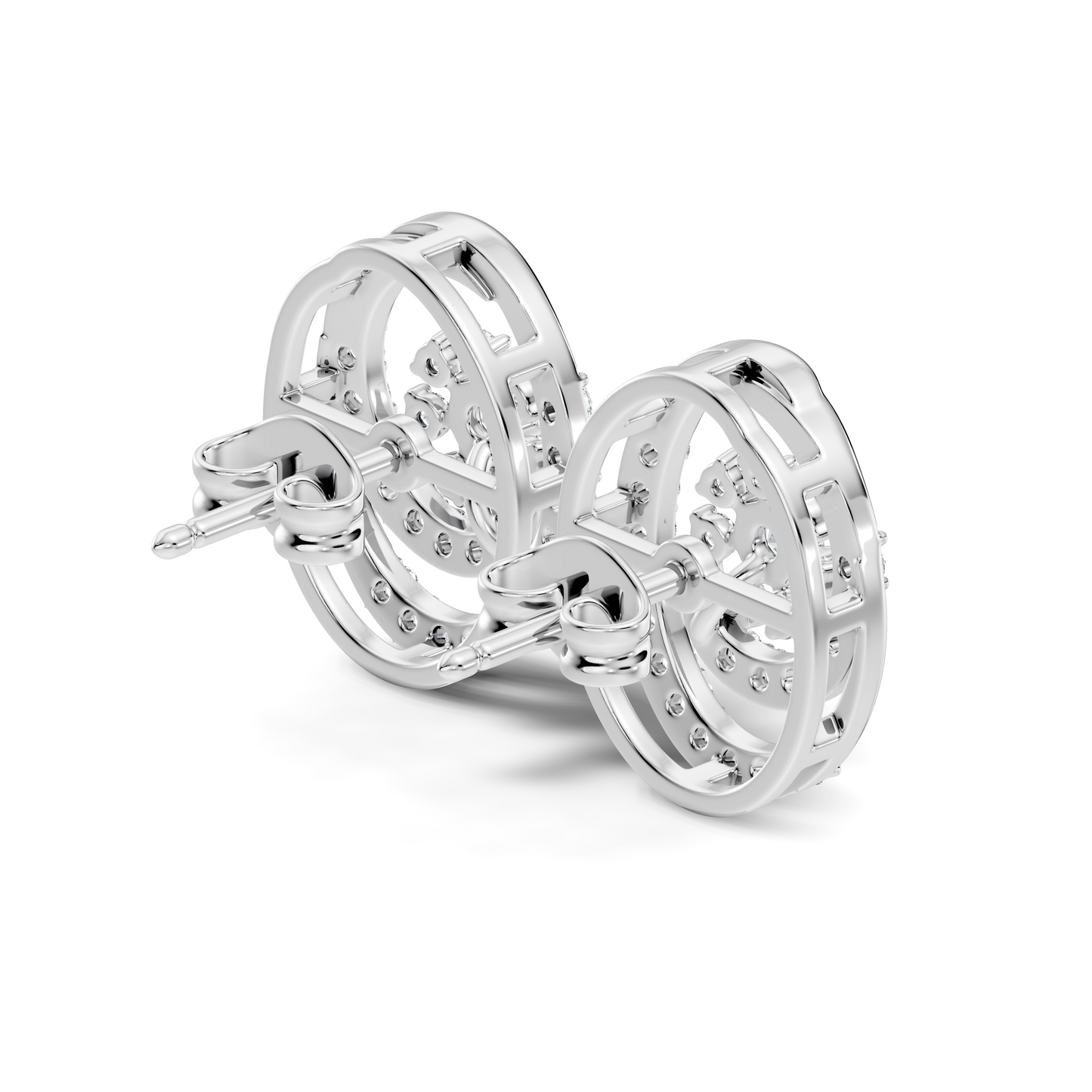 Round Shape Lab Grown- Natural Diamond New Style Elegance Vintage Diamond 14k Solid Gold Earrings For  Daily Wear