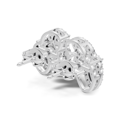 Round, Pear, Marquise Shape 10k Solid White Gold Natural & Lab Grown Diamond Shinning Elegance Earrings Anniversary Gift for Women