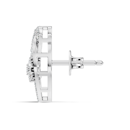 Pear & Round Shape 14k Solid Gold  Lab Grown- Natural Diamond Earrings For Daily wear For Women