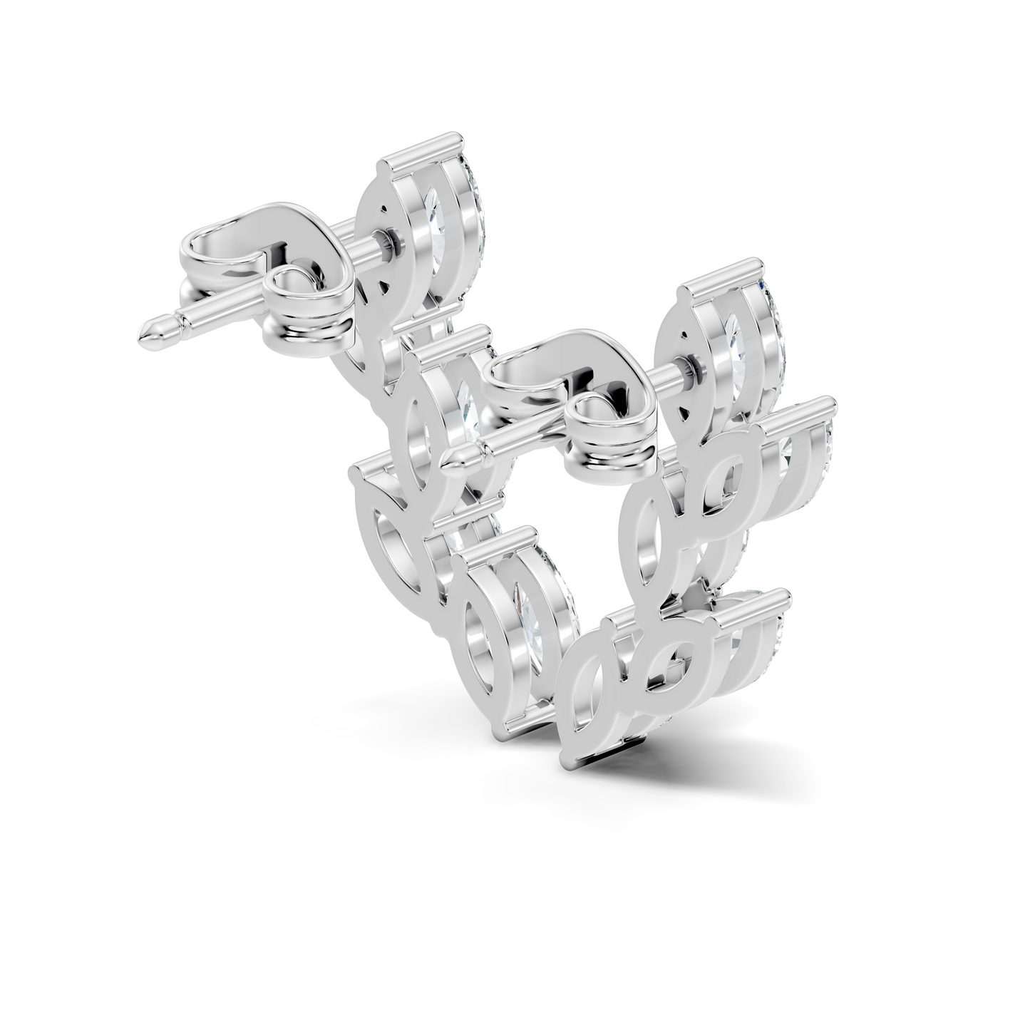 10k Solid Rose Gold Dainty 1.00 carat Marquise Shape Lab grown & Natural Diamond Earrings For Her