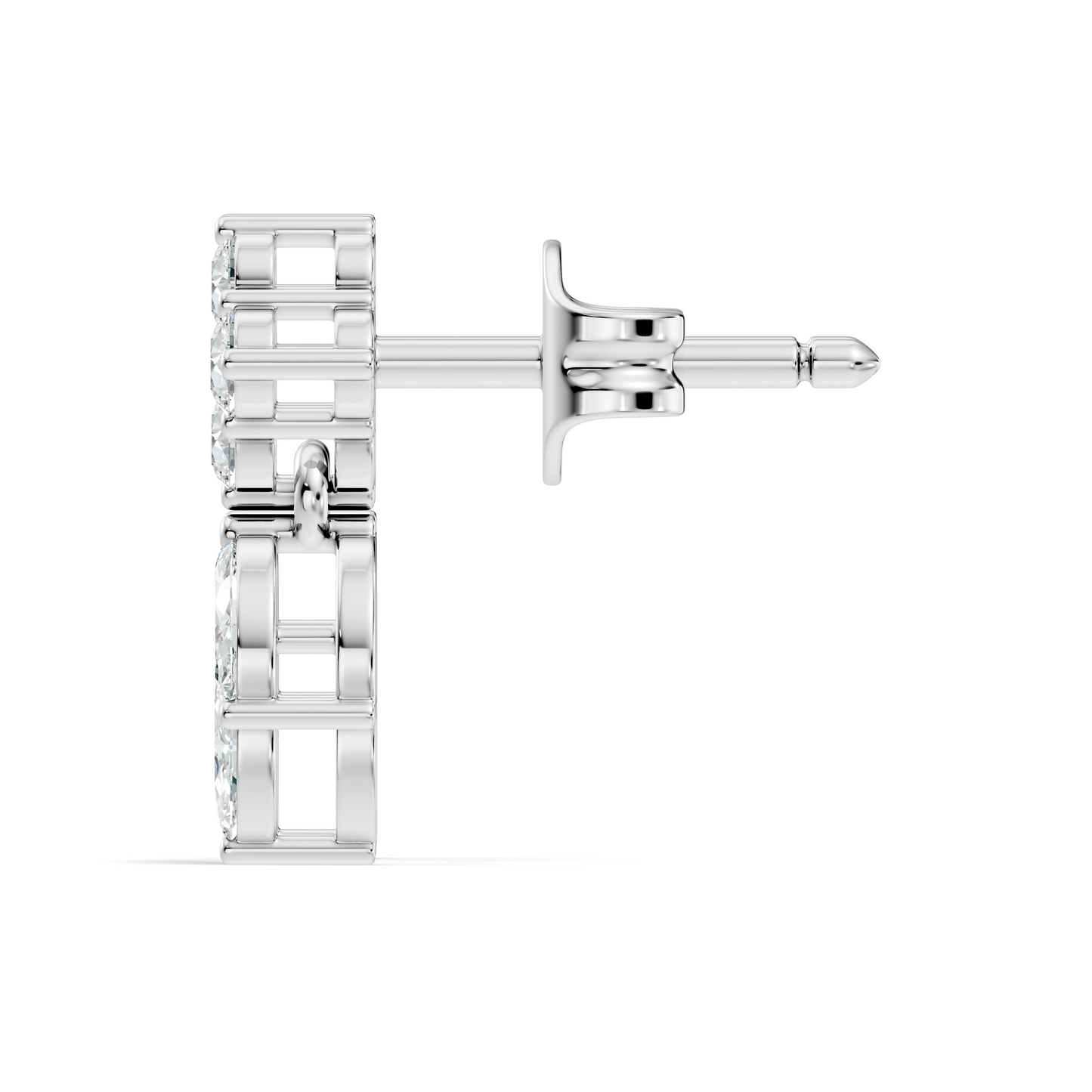 Round & Marquise Shape 14k Solid Rose Gold  Lab Grown-Natural Diamond Elegance Affordable Shinning Earrings For Women Anniversary gift