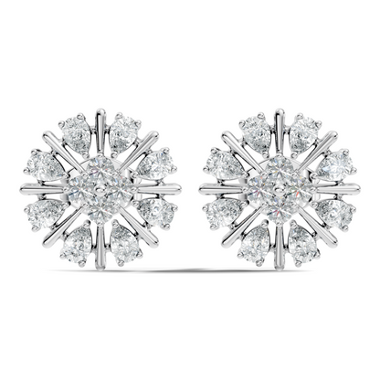 2.32 Ct Sparkling Round Style Round & Pear Shape Natural-Lab Grown Diamond Esthetical Party Wear Diamond Earrings For Women