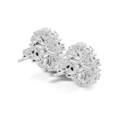 2.32 Ct Sparkling Round Style Round & Pear Shape Natural-Lab Grown Diamond Esthetical Party Wear Diamond Earrings For Women