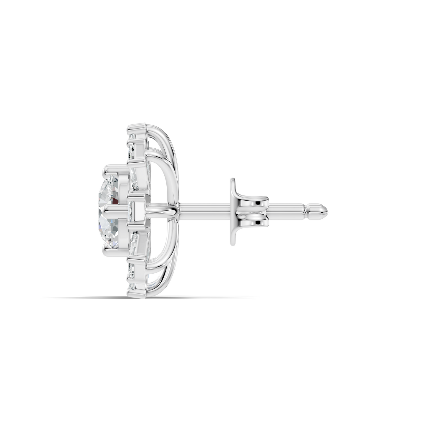 Emerald & Round Shape 10k Solid Gold Lab Grown Diamond Very Dazzling Vintage Diamond Earrings For Her