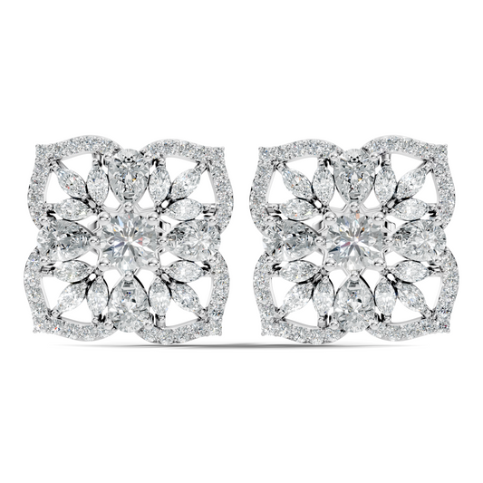 10k Solid Gold Pear, Round, Marquise Shape Lab grown Diamond Stunning Shinny Vintage Earring For Women