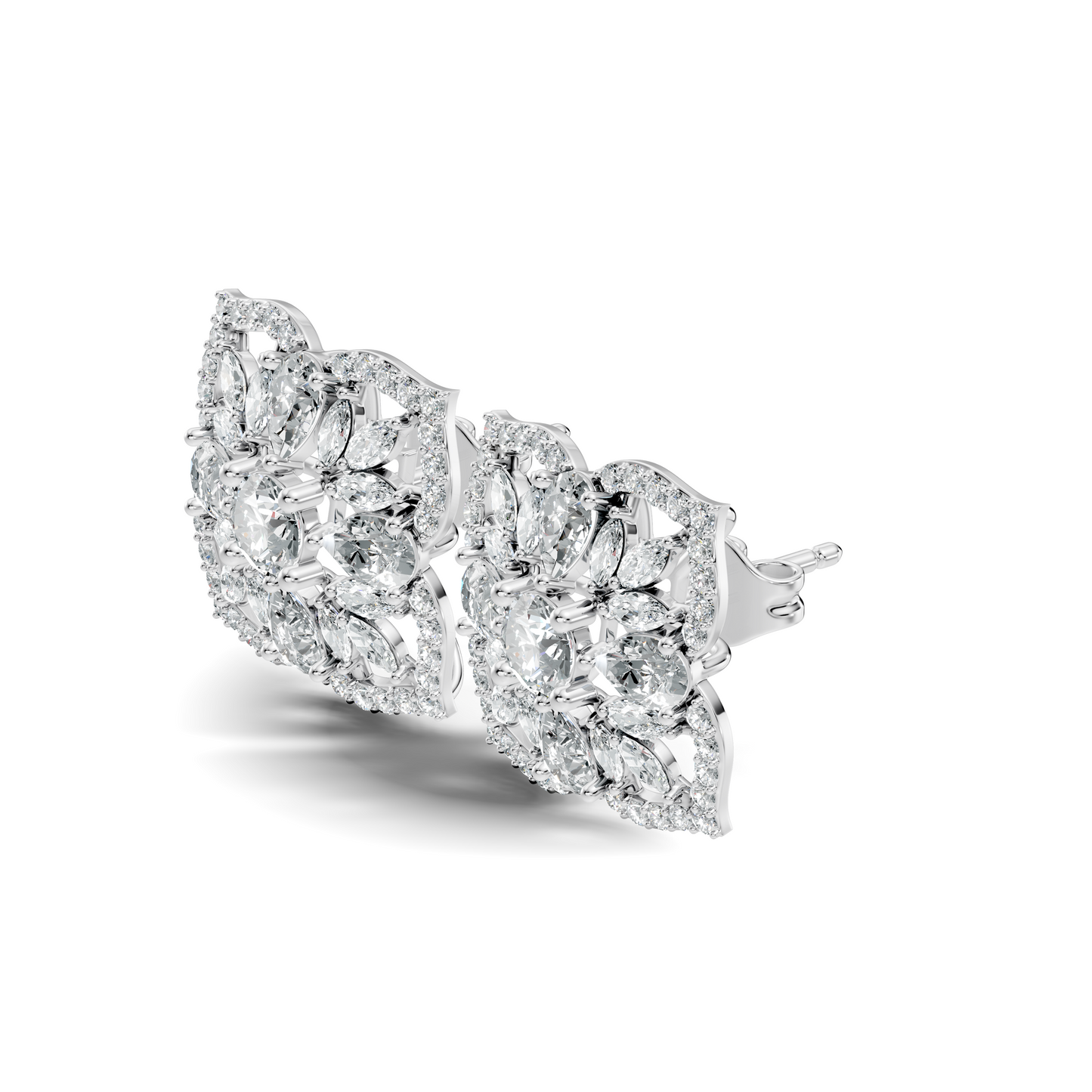 10k Solid Gold Pear, Round, Marquise Shape Lab grown Diamond Stunning Shinny Vintage Earring For Women