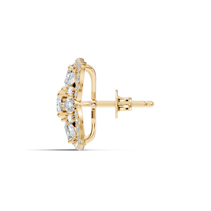 10k Solid Gold Pear, Round, Marquise Shape Lab grown Diamond Stunning Shinny Vintage Earring For Women