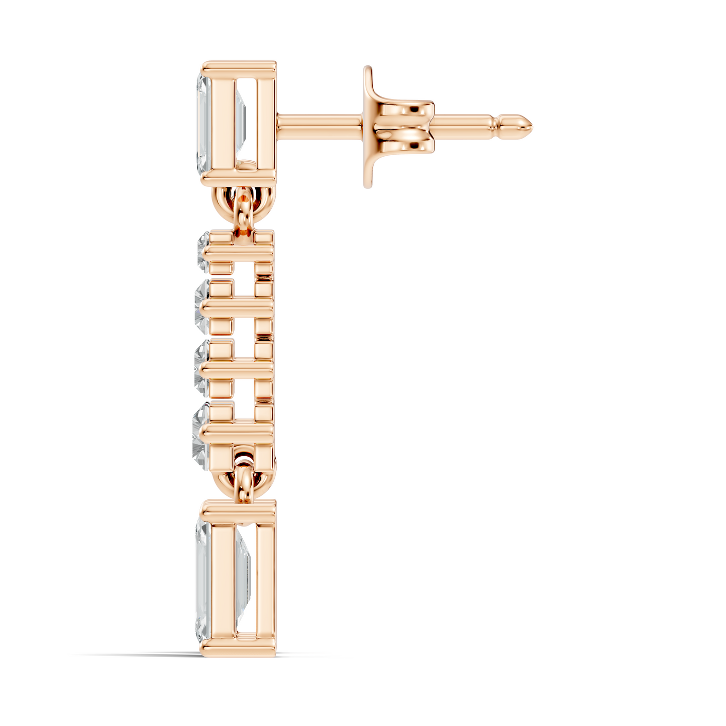 Women's 2.25 Ct Emerald Baguette Diamond Stud Earrings - Classic Drop Design