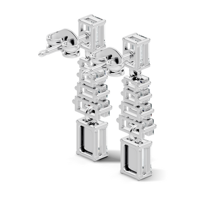 Women's 2.25 Ct Emerald Baguette Diamond Stud Earrings - Classic Drop Design