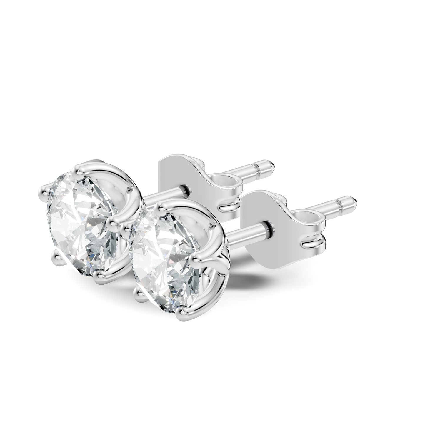 10k Solid Rose Gold Round Shape Lab Grown Vintage Solitaire Diamond Earrings For her