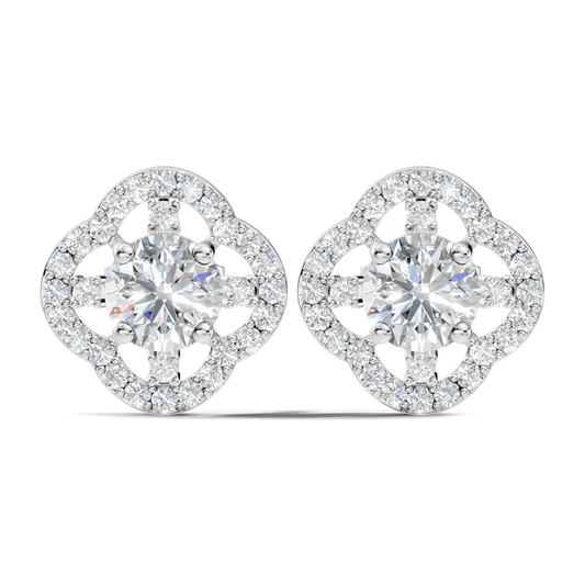 Round Shape 2.28 Ct Stunning Sparkling Labgrown Diamond Stud Earring Gift For Her