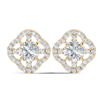 Round Shape 2.28 Ct Stunning Sparkling Labgrown Diamond Stud Earring Gift For Her