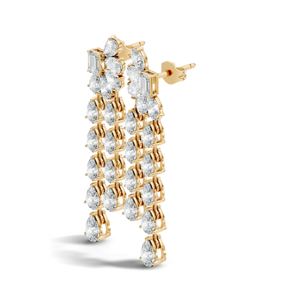 5.36 Carat Emerald & Pear Shape Lab Grown Diamond Elegance Vintage Earrings Daily wear For Women