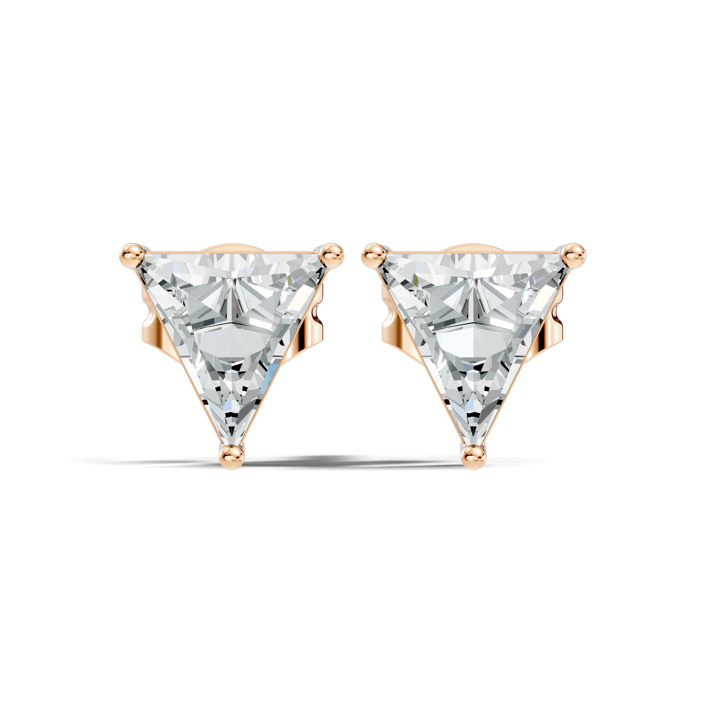 Triangle Shape Lab Grown Sparkling Diamond Stud Earrings For Women Daily Wear Jewelry Collection
