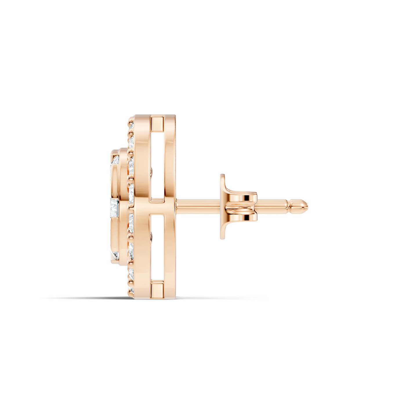 Elegant Tringle Diamond Stud 10k Solid Gold Wedding Wear Diamond Earrings For Her