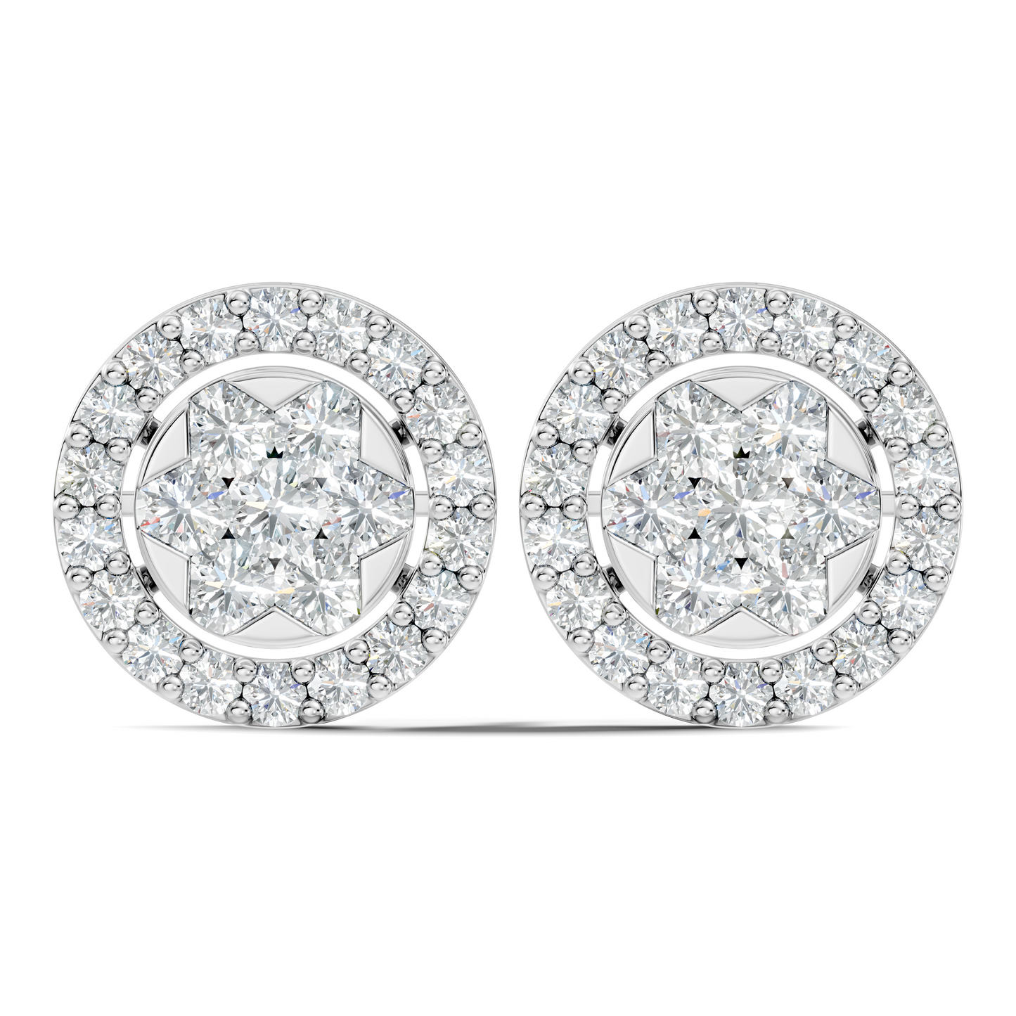 Elegant Tringle Diamond Stud 10k Solid Gold Wedding Wear Diamond Earrings For Her