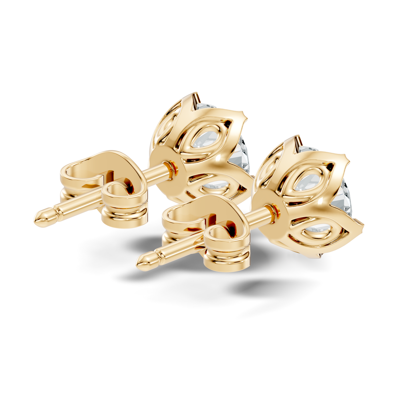 Round Shape 10k Solid Gold Stunning Affordable Vintage labgrown Diamond Earrings For Her