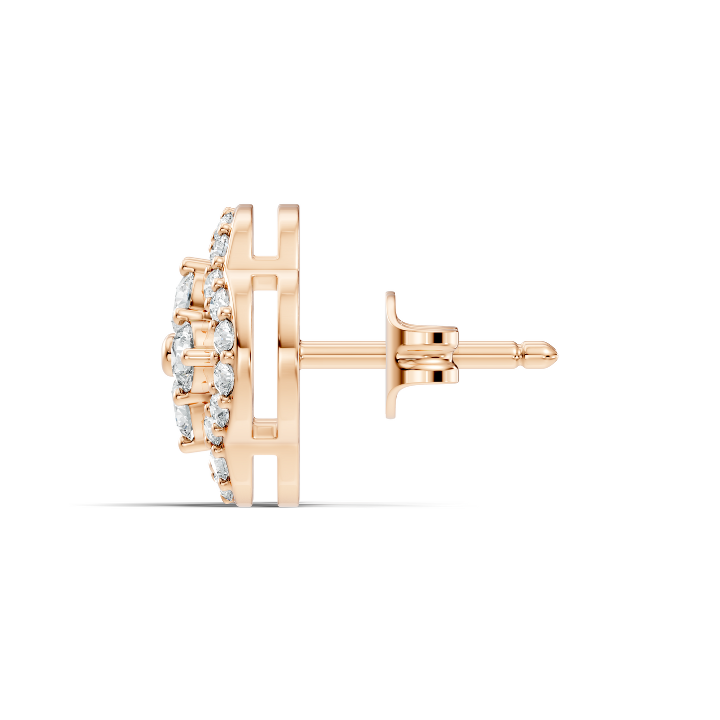 10k Solid Rose Gold Round Natural-Lab Grown Stunning Adorable Vintage Diamond Earring For Her