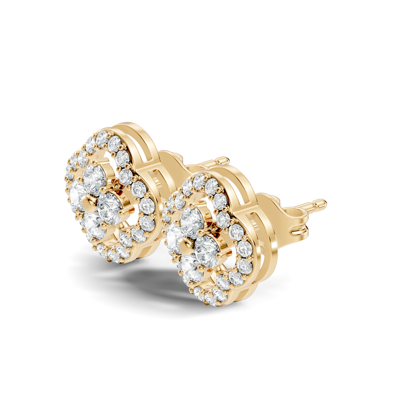 10k Solid Rose Gold Round Natural-Lab Grown Stunning Adorable Vintage Diamond Earring For Her