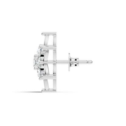 Unique Style Round Shape Natural & Lab Grown Diamond Elegance Sparkle Diamond Earrings