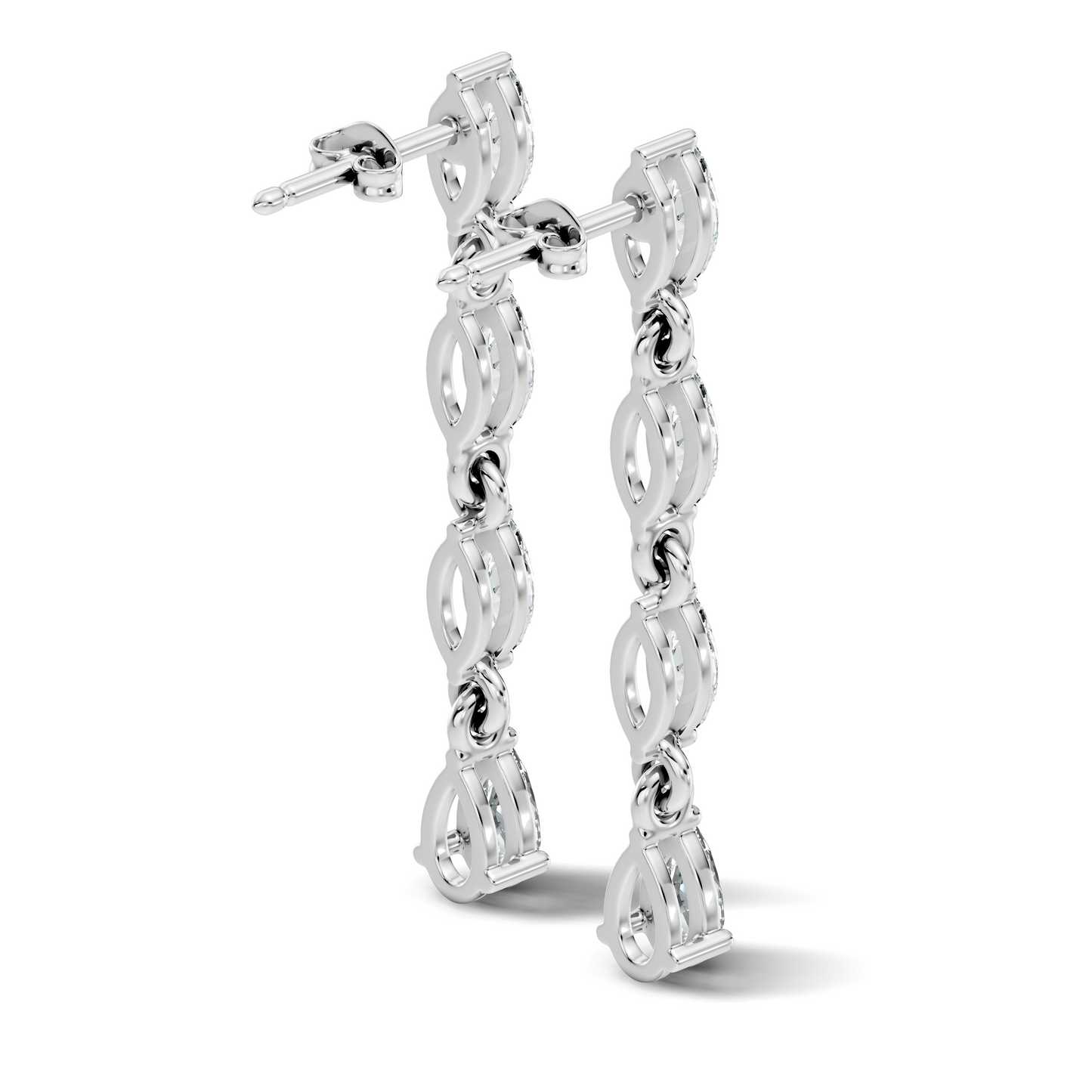 14K Gold Minimalist Earring Studs Marquise & Pear Drop Earrings For Party Wear