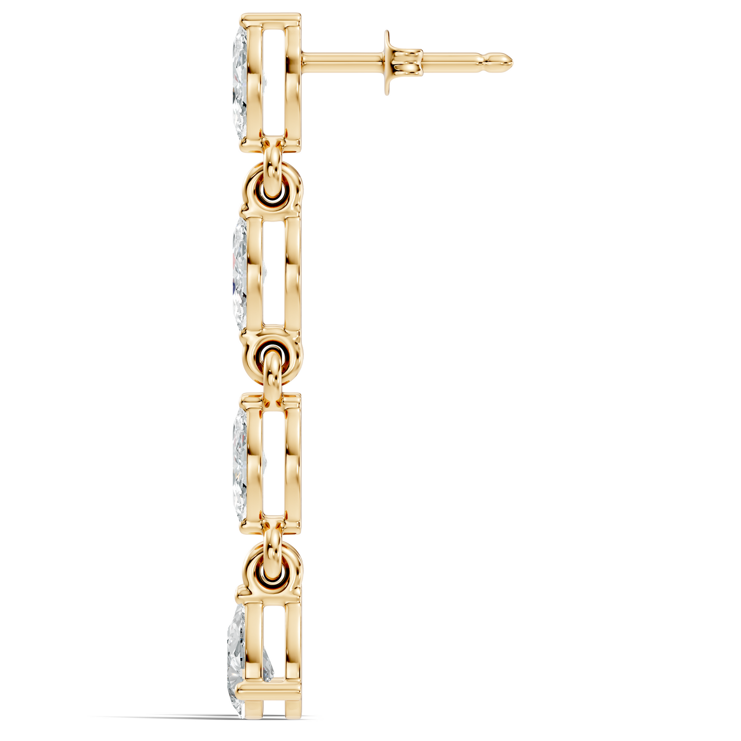 14K Gold Minimalist Earring Studs Marquise & Pear Drop Earrings For Party Wear