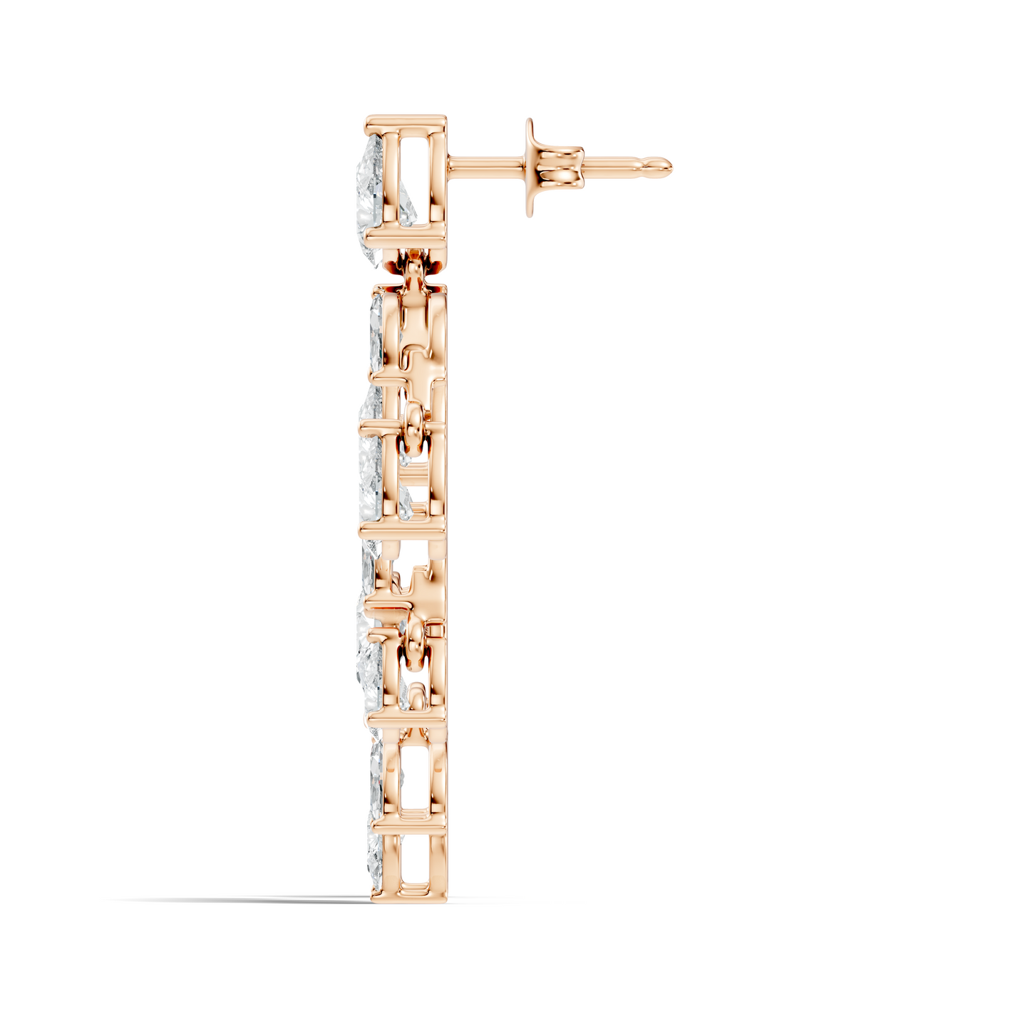 6.38 Ct Pear & Marquise Lab Grown Diamond Earrings in 14K White Gold