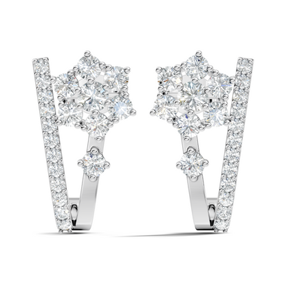 Round Cut Top Grade Lab-Grown Diamond Unique Classic Hand Crafted Drop Stud Earrings For Her