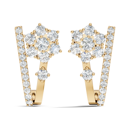 Round Cut Top Grade Lab-Grown Diamond Unique Classic Hand Crafted Drop Stud Earrings For Her