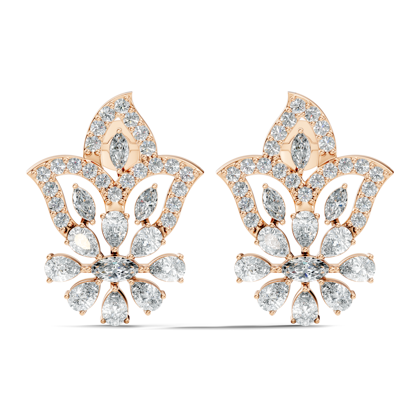 2.86Ct Marquise, Pear and Round Cut Diamond Elegant Dainty Sparkling Classic Bridesmaid Earring For Women's