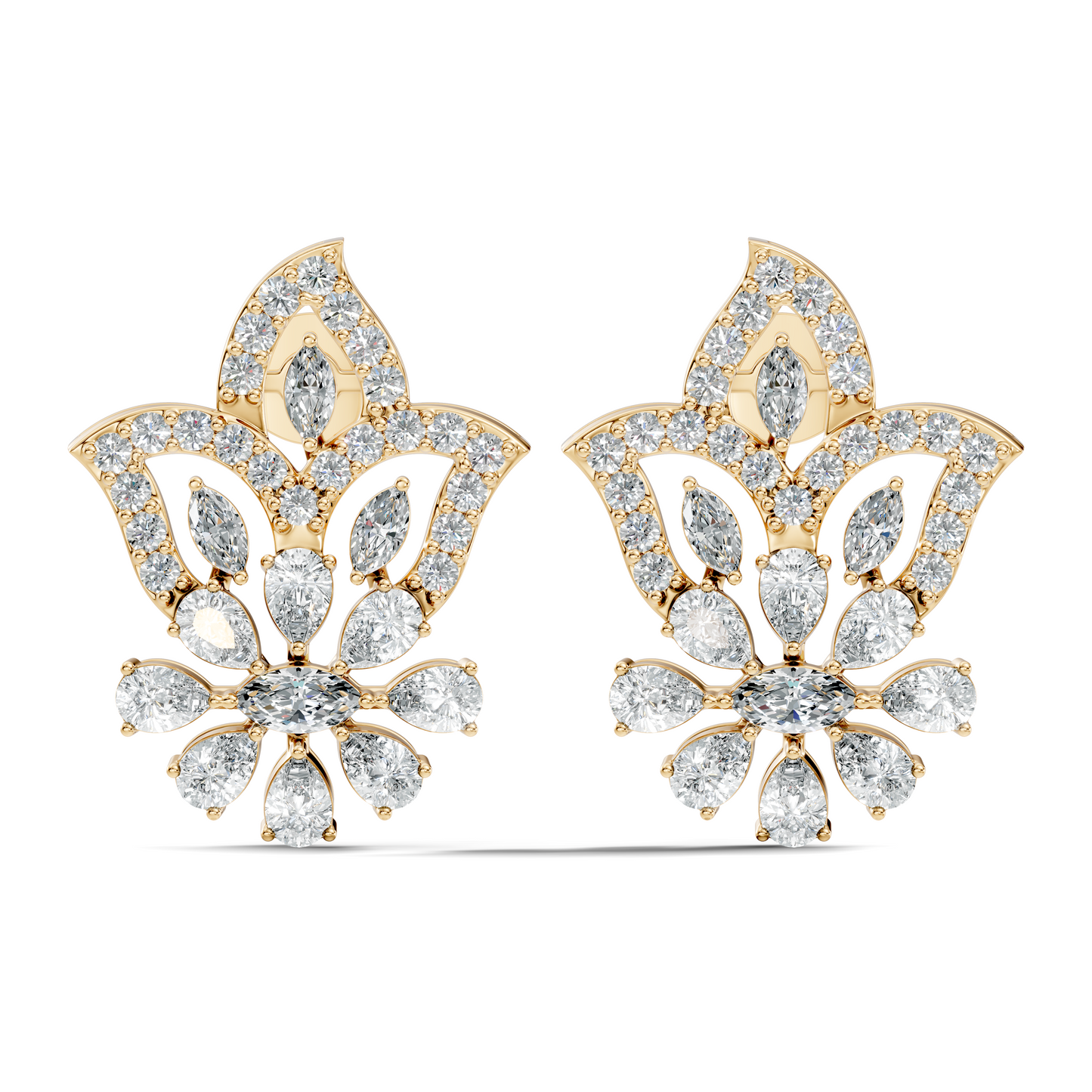 2.86Ct Marquise, Pear and Round Cut Diamond Elegant Dainty Sparkling Classic Bridesmaid Earring For Women's