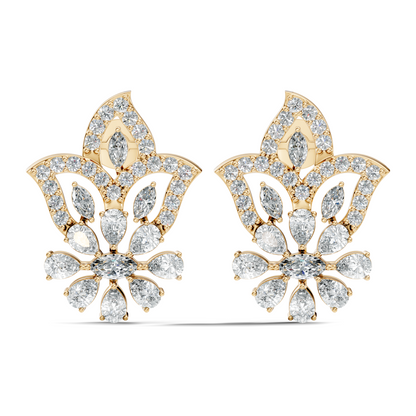 2.86Ct Marquise, Pear and Round Cut Diamond Elegant Dainty Sparkling Classic Bridesmaid Earring For Women's