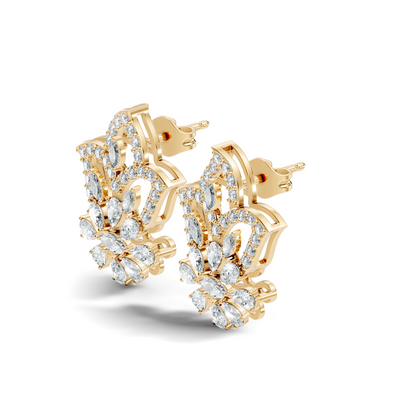 2.86Ct Marquise, Pear and Round Cut Diamond Elegant Dainty Sparkling Classic Bridesmaid Earring For Women's