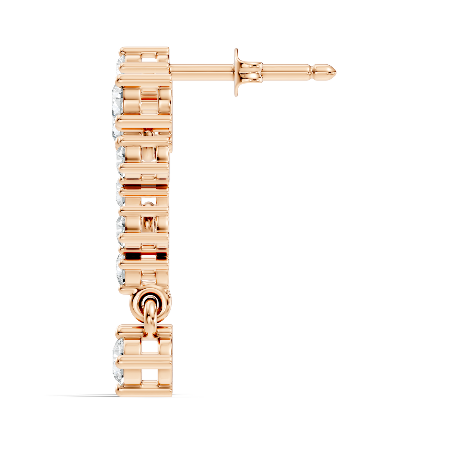 Minimalist Round Diamond Drop Stud Earrings in 14K Solid Gold  Elegant Women's Jewelry