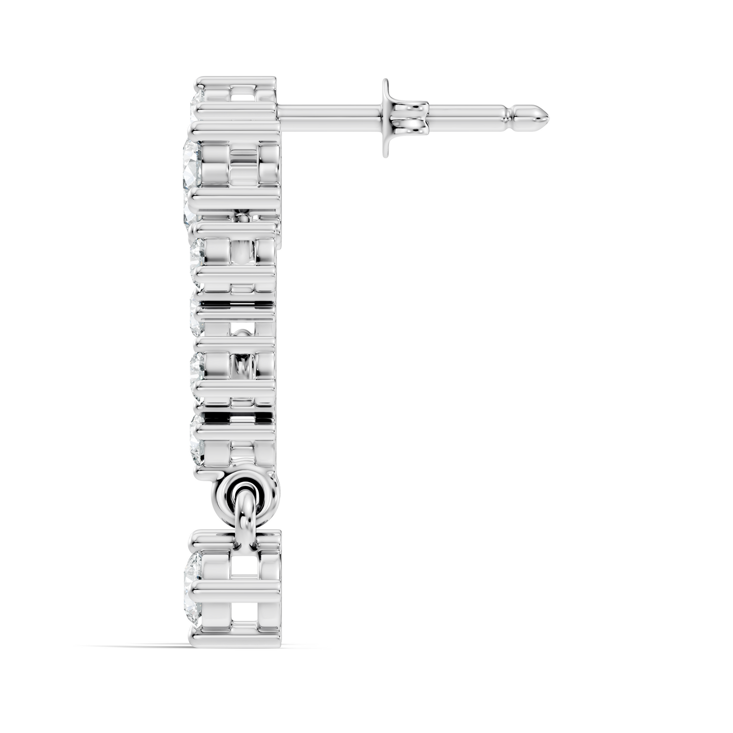 Minimalist Round Diamond Drop Stud Earrings in 14K Solid Gold  Elegant Women's Jewelry